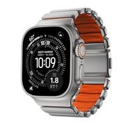 Nomad Goods Bracelet Stratos Watch – Sport renforcé, titane naturel & orange – 44/45/46/49 mm