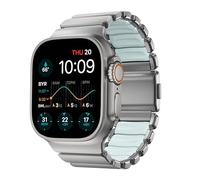 NOMAD Stratos Bracelet I pour Apple Watch 42/44/45/46/49 mm I Design hybride, verschiedene größen, FKM, Titane