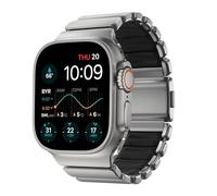 NOMAD Stratos Bracelet I pour Apple Watch 42/44/45/46/49 mm I Design hybride, verschiedene größen, FKM, Titane, Titanate de strontium
