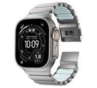 NOMAD Stratos Bracelet I pour Apple Watch 42/44/45/46/49 mm I Design hybride, verschiedene größen, FKM, Titane