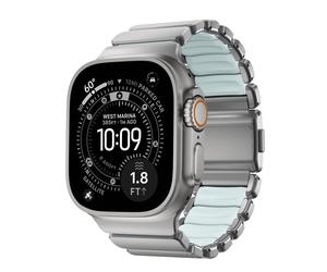 Nomad Stratos Titanium Strap Apple Watch 44mm / 45mm / 46mm / 49mm Natural / Icy Blue Glow - NM009902858
