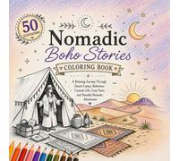 Nomadic Boho Stories Coloring Book: A Relaxing Journey Through Desert Camps, Bohemian Caravan Life, Cozy Tents, and Peaceful Nomadic Adventures