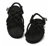 Nomadic State of Mind JC Sandale avec semelle - Chaussures en corde réglables faites à la main - Convient aux végétaliens - Pour homme et femme, Noir , 36/37.5 EU