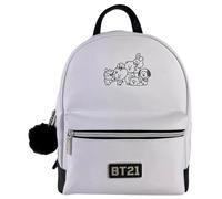 Nomadict | Sac à Dos Fashion Gaming Blanc | Inclus Pochette de Rangement Compatible pour Console | Licence Officielle BT21| Licence Officielle | Doté de 5 compartiments | Résistant et Durable