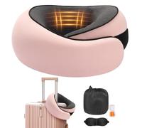 Nomadike-s NOMAREST | Coussin de Voyage en Mémoire de Forme Oreiller de Voyage Ergonomique en Mousse à mémoire de Forme, Parfait pour Avion et Voiture, Confort Ultime Garanti. (Rose)