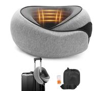 Nomadike-s NOMAREST | Coussin de Voyage en Mémoire de Forme Oreiller de Voyage Ergonomique en Mousse à mémoire de Forme, Parfait pour Avion et Voiture, Confort Ultime Garanti. (Gris)