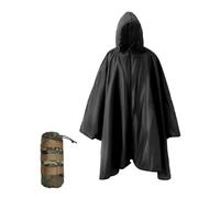 Nomadnia Poncho de pluie adulte grande taille avec capuche et fermeture éclair, poncho para lluvia, poncho tactique adulte pour camping, randonnée, noir, XL/3XL