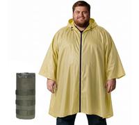 Nomadnia Poncho de pluie adulte grande taille avec capuche et fermeture éclair, poncho para lluvia, poncho tactique adulte pour camping, randonnée, jaune, XL/3XL