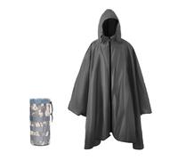 Nomadnia Poncho de pluie adulte grande taille avec capuche et fermeture éclair, poncho para lluvia, poncho tactique adulte pour camping, randonnée, gris, XL/3XL
