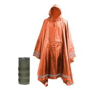 Nomadnia Poncho de pluie grande taille avec capuche et bandes réfléchissantes, grand poncho de pluie, idéal comme poncho de pluie pour adultes, Orange, XL/3XL