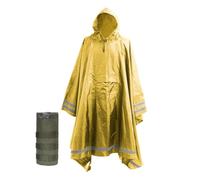 Nomadnia Poncho de pluie grande taille avec capuche et bandes réfléchissantes, grand poncho de pluie, idéal comme poncho de pluie pour adultes, jaune, XL/3XL