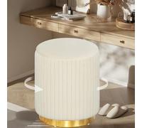NomadNomics Tabouret de coiffeuse - Tabouret rond en velours - Pivotant à 360° - Pour chambre à coucher, cuisine, salle à manger, moderne ou couloir - 45 x 45 x 43 cm - Pouf rembourré - Charge