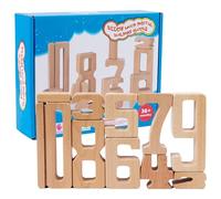 Nombre de Blocs de Construction en Bois, Blocs de Construction en Bois pour | Jeu de mathématiques interactives - Jeu d'apprentissage des mathématiques d'empilage, Blocs de 1 à 10 Chiffres