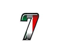 Nombre de Course 7 Fin, Drapeau Italien, 10 x 6,5 cm, Flag