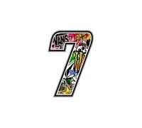 Nombre De Course 7 Sticker Bomb, Fin, 10 X 7,5