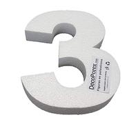 Nombre en polystyrène expansé de 20 cm de hauteur pour décorations, travaux manuels, anniversaires et événements (3)