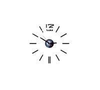 Nombres 3D Diy Romain Mur Acrylique Miroir Autocollant Horloge Décoration Intérieure Stickers Mural Noir PL632