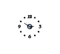 Nombres 3D Diy Romain Mur Acrylique Miroir Autocollant Horloge Décoration Intérieure Stickers Mural Noir PL604 Noir
