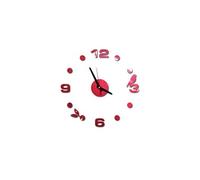 Horloge GENERIQUE Nombres 3D Diy Romain Mur Acrylique Miroir Autocollant Horloge Décoration Intérieure Stickers Mural Rouge PL619