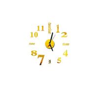 Horloge GENERIQUE Nombres 3D Diy Romain Mur Acrylique Miroir Autocollant Horloge Décoration Intérieure Stickers Mural Or PL626