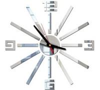 Nombres 3D Diy Romain Mur Acrylique Miroir Autocollant Horloge Décoration Intérieure Stickers Mural Argent PL649 Argent