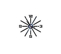 Horloge GENERIQUE Nombres 3D Diy Romain Mur Acrylique Miroir Autocollant Horloge Décoration Intérieure Stickers Mural Noir PL648