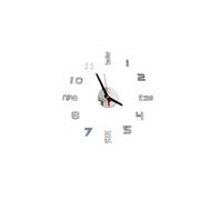 Horloge GENERIQUE Nombres 3D Diy Romain Mur Acrylique Miroir Autocollant Horloge Décoration Intérieure Stickers Mural Argent PL629