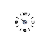 Horloge GENERIQUE Nombres 3D Diy Romain Mur Acrylique Miroir Autocollant Horloge Décoration Intérieure Stickers Mural Noir PL644