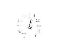 Nombres 3D Diy Romain Mur Acrylique Miroir Autocollant Horloge Décoration Intérieure Stickers Mural Argent PL625 Argent