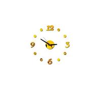 Nombres 3D Diy Romain Mur Acrylique Miroir Autocollant Horloge Décoration Intérieure Stickers Mural Or PL605