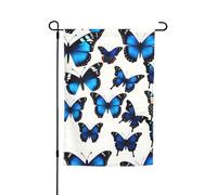 Nombreux drapeaux de jardin à imprimé papillon bleu pour maison, cour, extérieur, ferme, vacances, décoration 30,5 x 45,7 cm