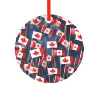 Nombreux petits drapeaux canadiens traditionnels en verre Décorations de Noël Adornos de Navidad pour votre sapin de Noël