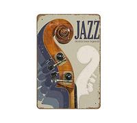 NOMELY Poster de légendes de jazz de la contrebasse jazz - Art mural de musique - Double basse - Légendes du jazz - Impression fantaisie rétro en métal - 20,3 x 30,5 cm