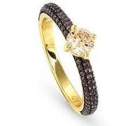Nomination AUREA woman ring Silver 925 golden with black zircons 145707/024/006