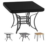 Nomiou Housse de Protection Housse de Table,Bache Salon de Jardin,Housse de Table Extérieur Bâche de Protection Étanche Tissu Oxford Imperméable, Résistance au Vent,Anti-UV 110x110x16cm