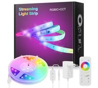 Nomiou RGBIC-CWWW Bande LED néon de 5 m avec contrôle par application, changement de couleur DIY, bande lumineuse, synchronisation de la musique, pour salon, chambre à coucher, décoration murale