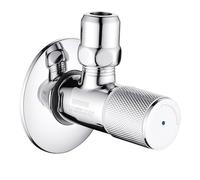 nomona Robinet d'équerre d'eau avec levier unique, raccord mural G1/2" x G3/8" robinet de lavabo, robinet d'angle en laiton chromé pour robinet de salle de bain G3/8" (marquage : bleu)