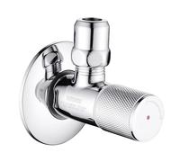 nomona Robinet d'équerre d'eau avec levier unique, raccord mural G1/2" x G3/8" robinet de lavabo, robinet d'angle en laiton chromé pour robinet de salle de bain G3/8" (marquage : rouge)