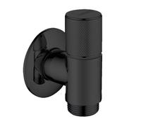 nomona Robinet d'équerre G1/2" avec design ultra fin pour une utilisation dans des espaces restreints - Montage mural - Laiton chromé - Pour lavabo de cuisine - Noir mat