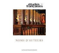 Noms D Auteurs - Revue Etudes Francaises Vol 56 N°2 (2020)