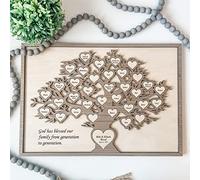 Noms personnalisés en Bois Arbre généalogique tenture Murale, Cadeau gravé pour Anniversaire Mariage Anniversaire Noël Hanoucca, Arbre généalogique personnalisé décor à la Maison