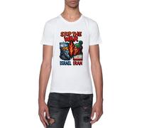 Non À La Guerre Entre Israël Et L’Iran T-Shirt Blanc Homme Manches Courtes Col Rond