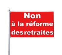 Non à La Réforme Des Retraites! Drapeau 0,9 x 1,5 m Bannière extérieure Home House Yard Sign Flags Contre la réforme des retraites