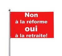 Non à La Réforme,Oui à La Retraite! Drapeau 0,9 x 1,5 m Bannière extérieure Home House Yard Sign Flags Contre la réforme des retraites