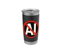 Non à l'opposition des adversaires anti-intelligence artificielle IA Gobelet isotherme en acier inoxydable double paroi