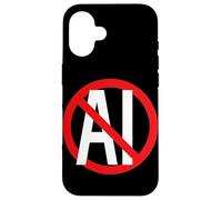 Non au Contenu généré par l'IA Anti Digital Age Stop AI Protest Coque pour iPhone 16