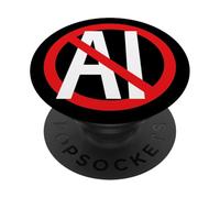 Non au Contenu généré par l'IA Anti Digital Age Stop AI Protest PopSockets PopGrip Adhésif