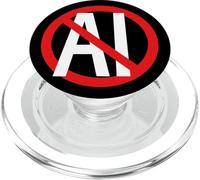 Non au Contenu généré par l'IA Anti Digital Age Stop AI Protest PopSockets PopGrip pour MagSafe