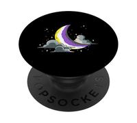 Non Binaire Lune Ce n'est Pas Une Phase Non Binaire PopSockets PopGrip Adhésif