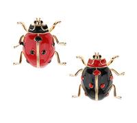 Non-brand Lot de 2 broches coccinelles en émail pour homme et femme, émail